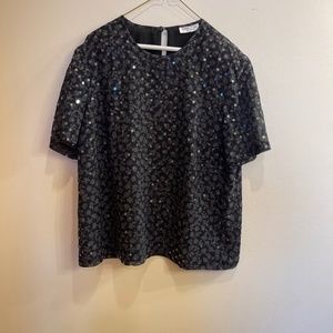 Sequined, evening blouse, black, large